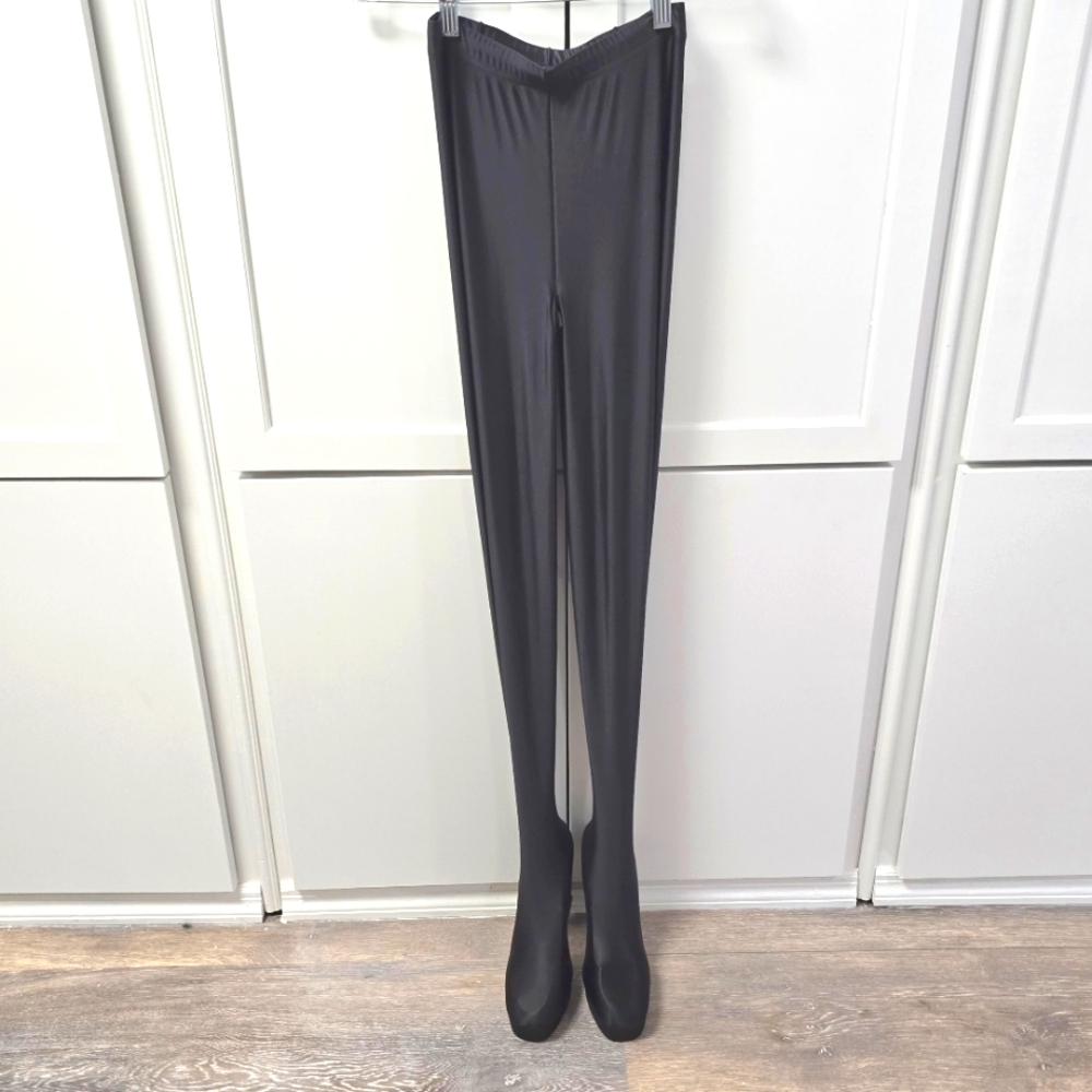 NWOT Ego Black Pantalone Platform Shoe‎ Size 8 and Tights Size S/M